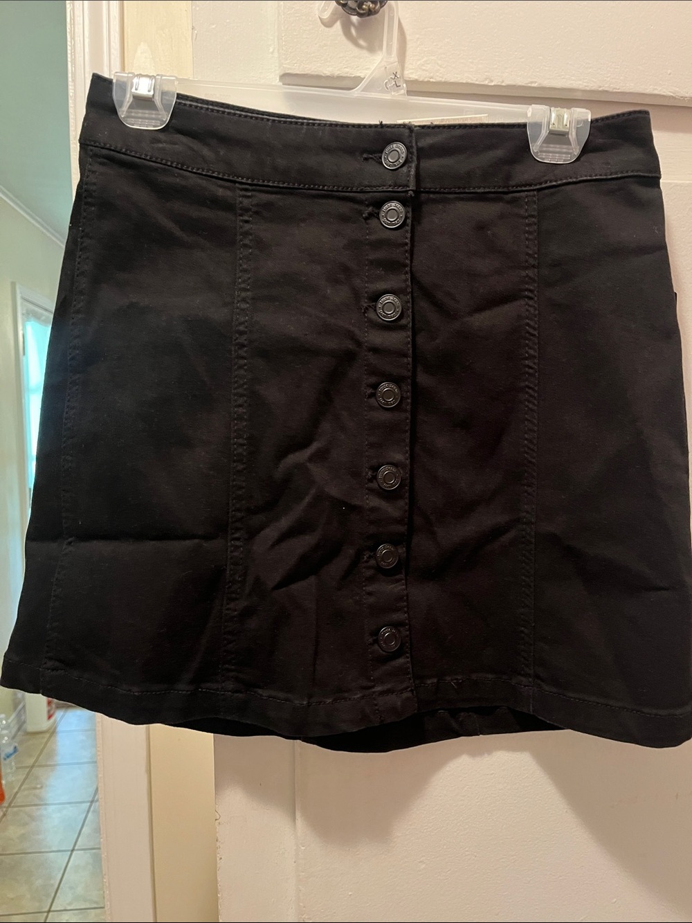 Mudd Black Button-Up Mini Skirt